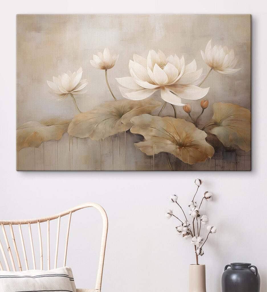 Painting of flowers and leaves