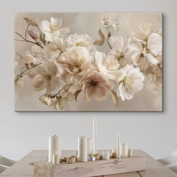 Wandbilder Gruppe weißer Blumen