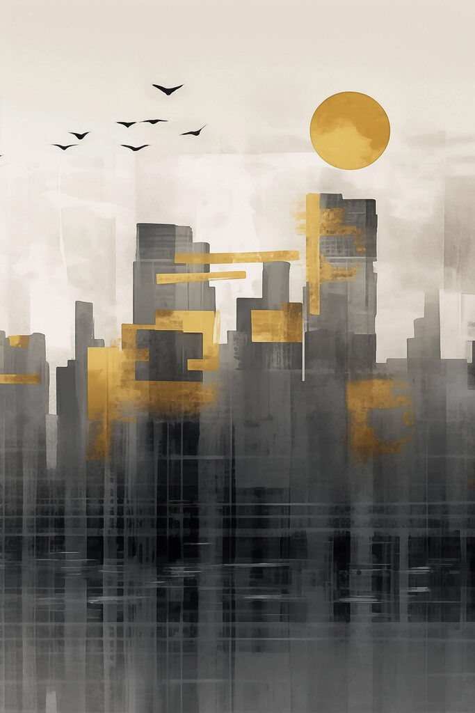 Painting of a city Painting of a city