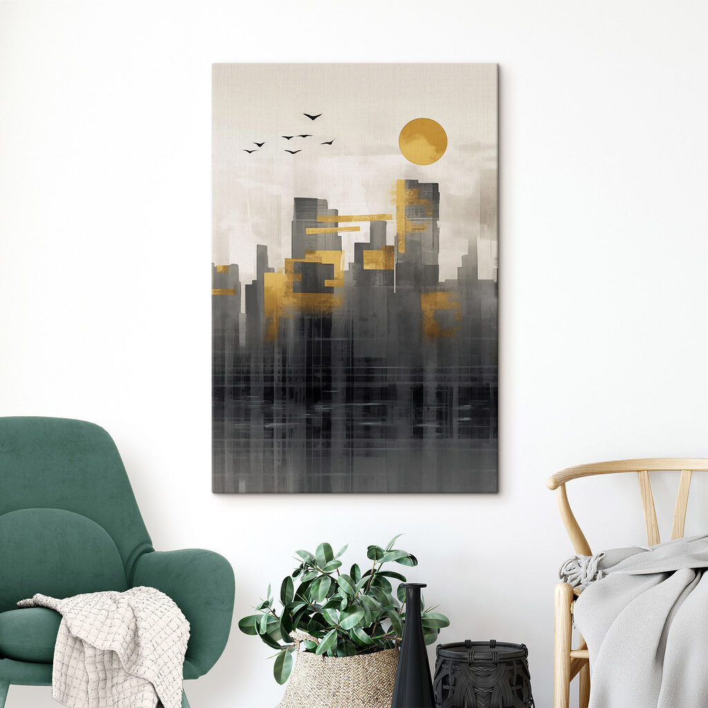 Painting of a city Painting of a city