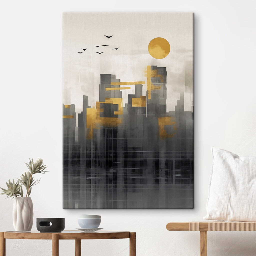 Painting of a city Painting of a city
