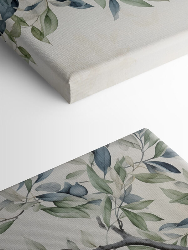 Painting of a tree branch with leaves Painting of a tree branch with leaves