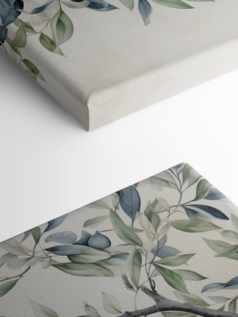 Painting of a tree branch with leaves Painting of a tree branch with leaves