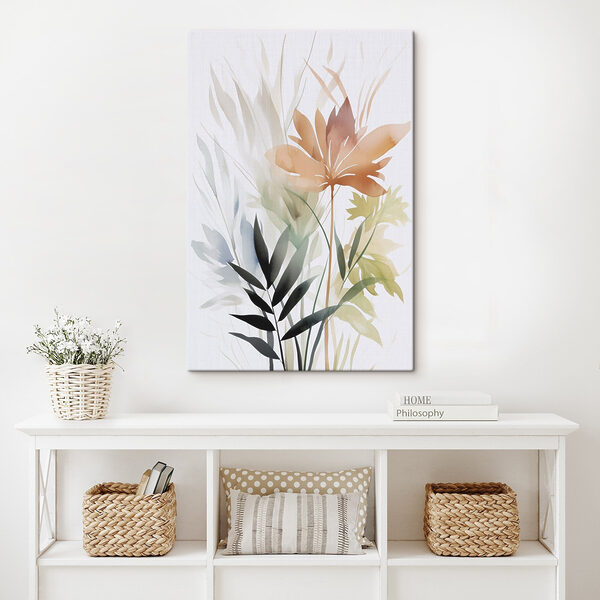 Painting of flowers and leaves