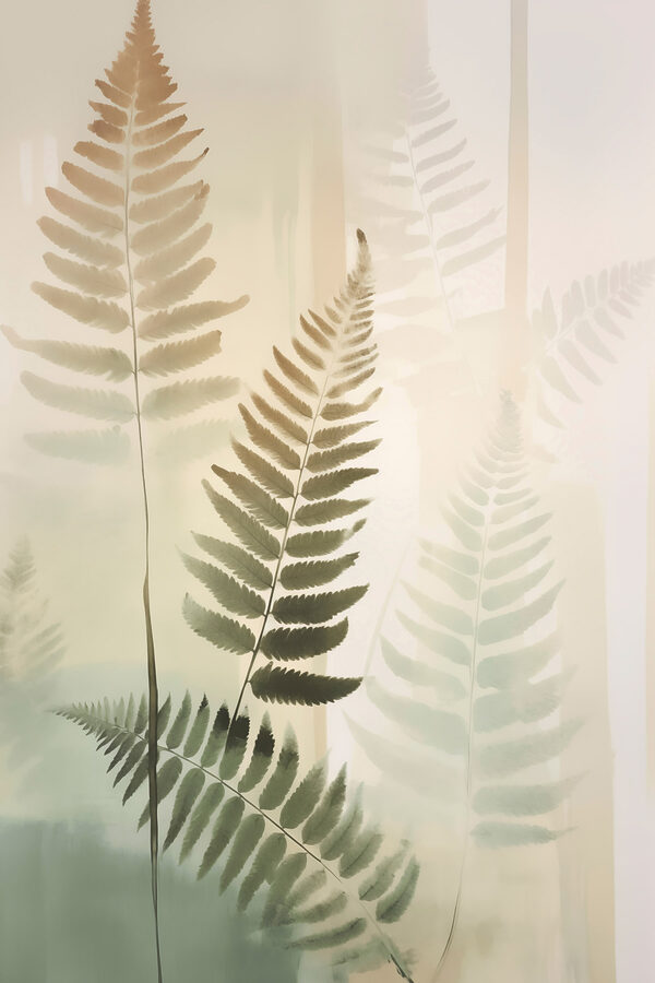 Fern leaves on a white background