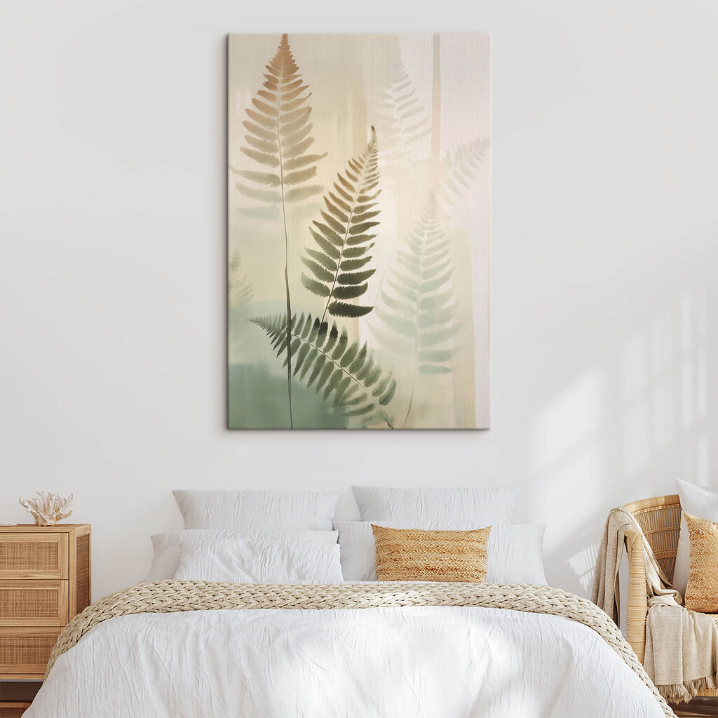Fern leaves on a white background
