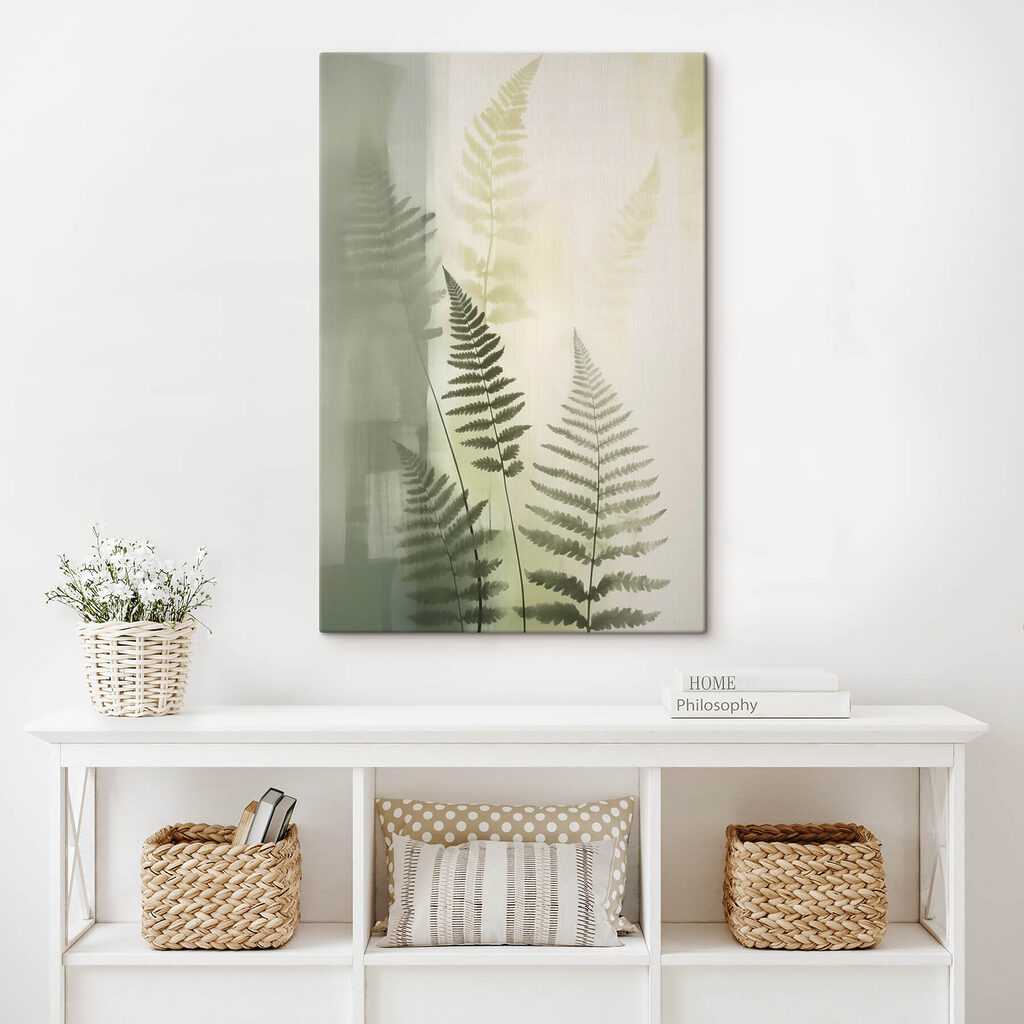 Fern leaves on a white background