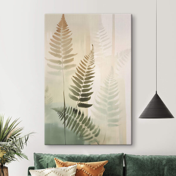 Fern leaves on a white background