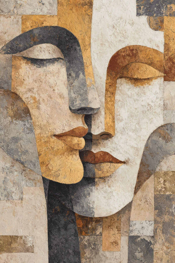 Painting of two faces