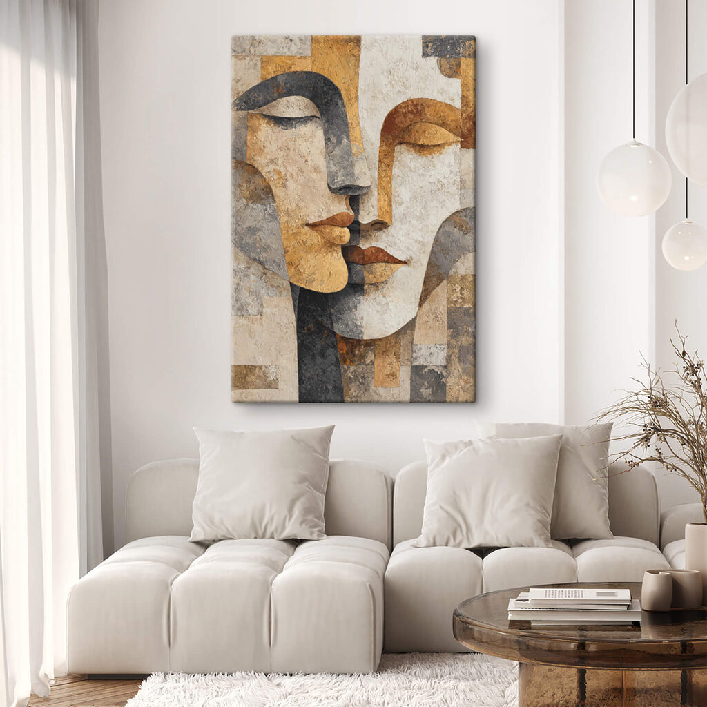 Painting of two faces