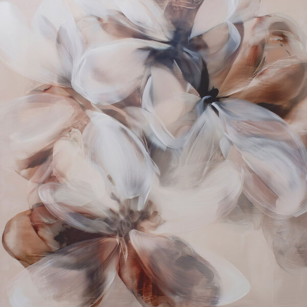 Painting of flowers on a white surface