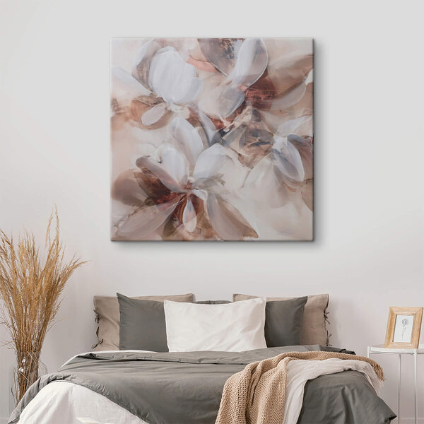 Painting of flowers on a white surface Painting of flowers on a white surface