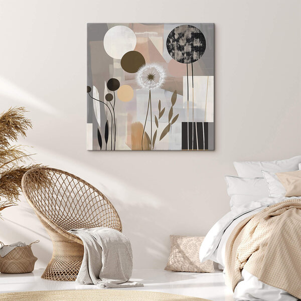 Painting of flowers and geometric shapes Painting of flowers and geometric shapes