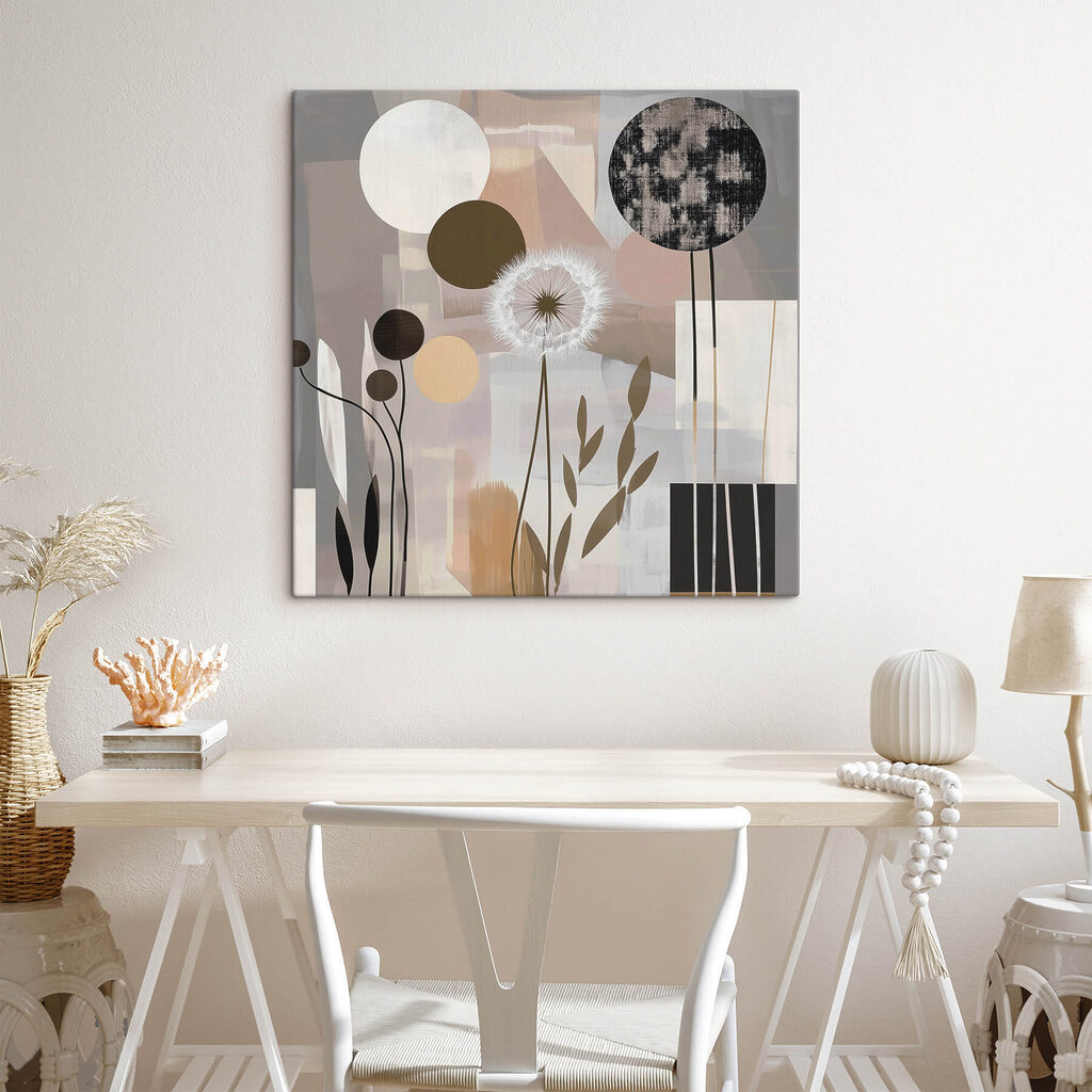 Painting of flowers and geometric shapes Painting of flowers and geometric shapes