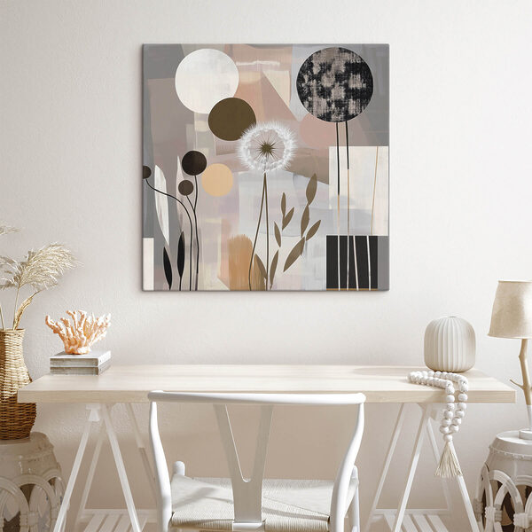 Painting of flowers and geometric shapes Painting of flowers and geometric shapes