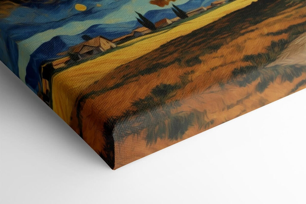 Painting of a tree in a field Painting of a tree in a field