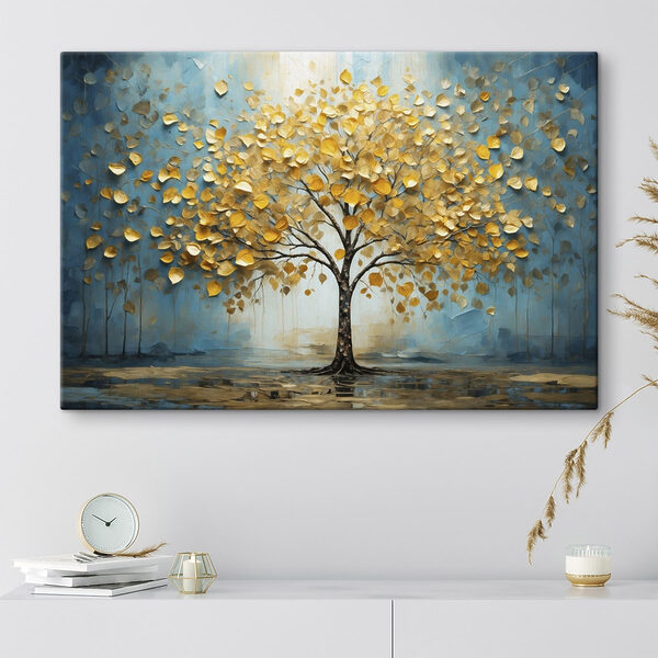 Painting of a tree with yellow leaves