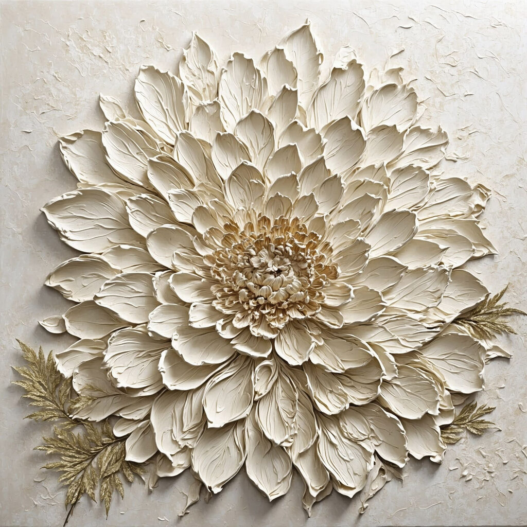 - Elegant floral relief art piece - Elegant floral relief art piece
