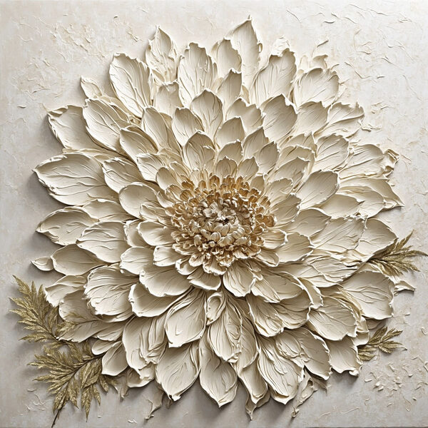 - Elegant floral relief art piece - Elegant floral relief art piece