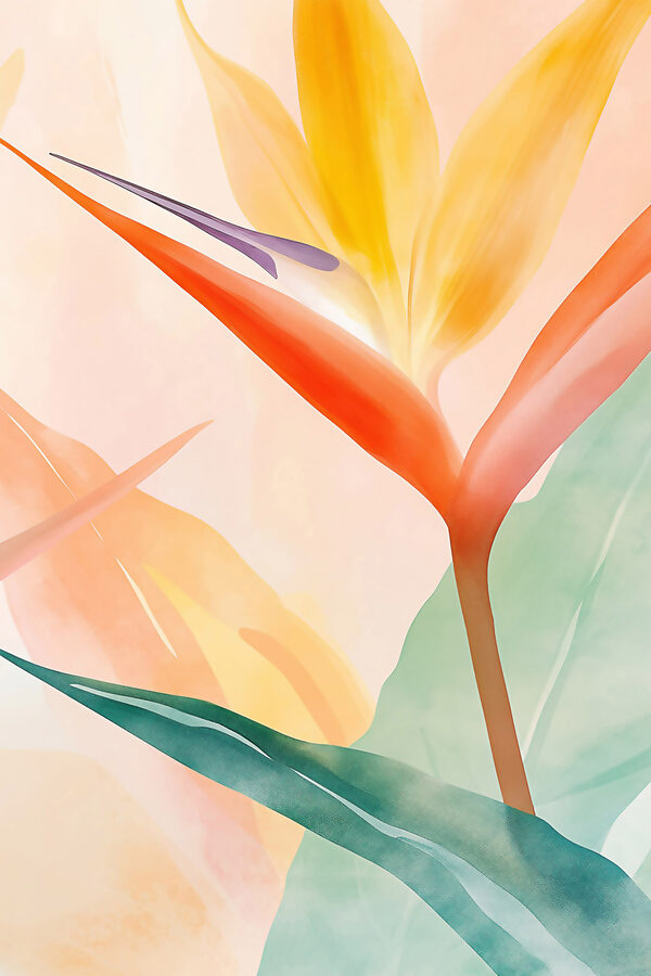Vibrant colors of tropical foliage