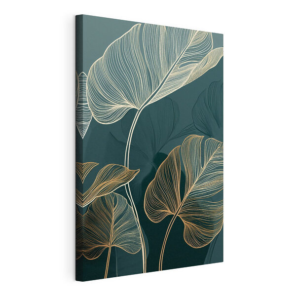 Wandbilder Wandbilder Elegante Blätter auf dunklem Hintergrund (Artikelnummer: s49372)