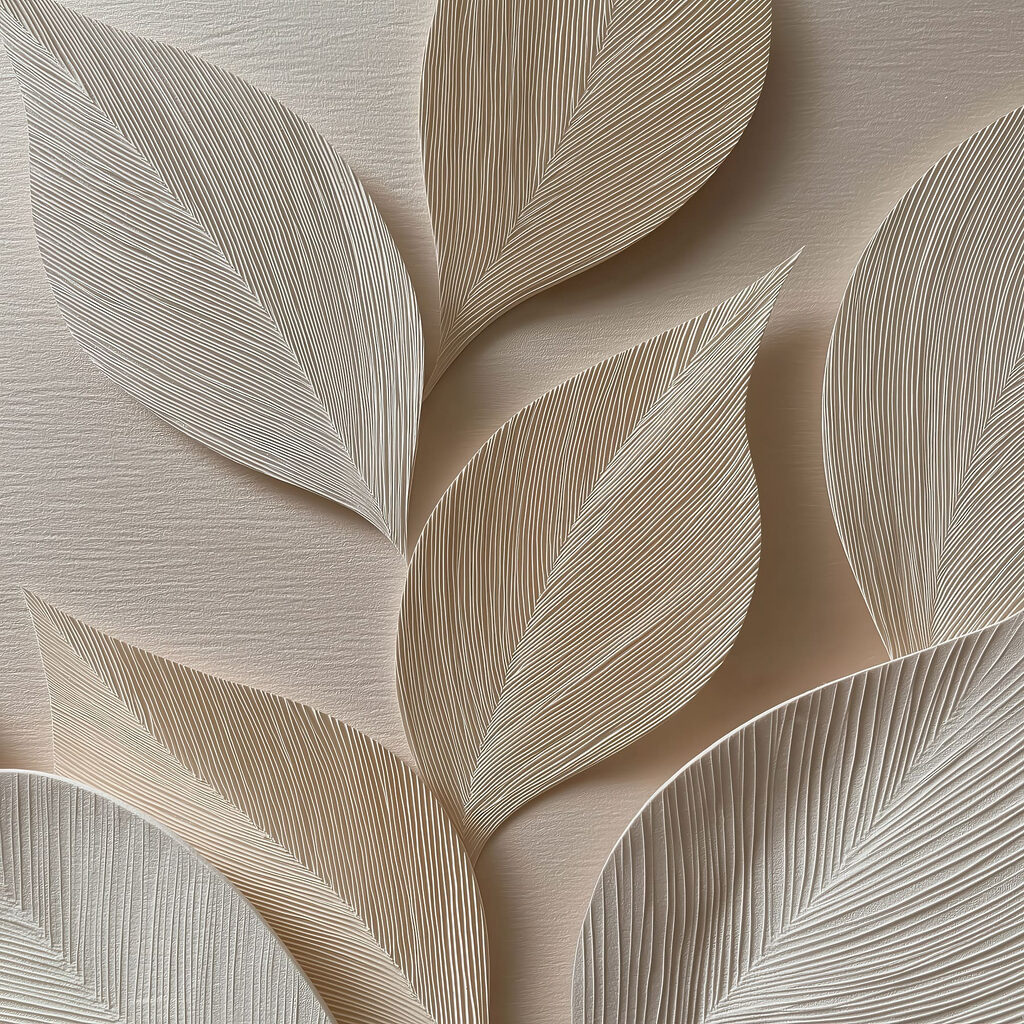 Elegant leaf patterns in neutral tones Elegant leaf patterns in neutral tones