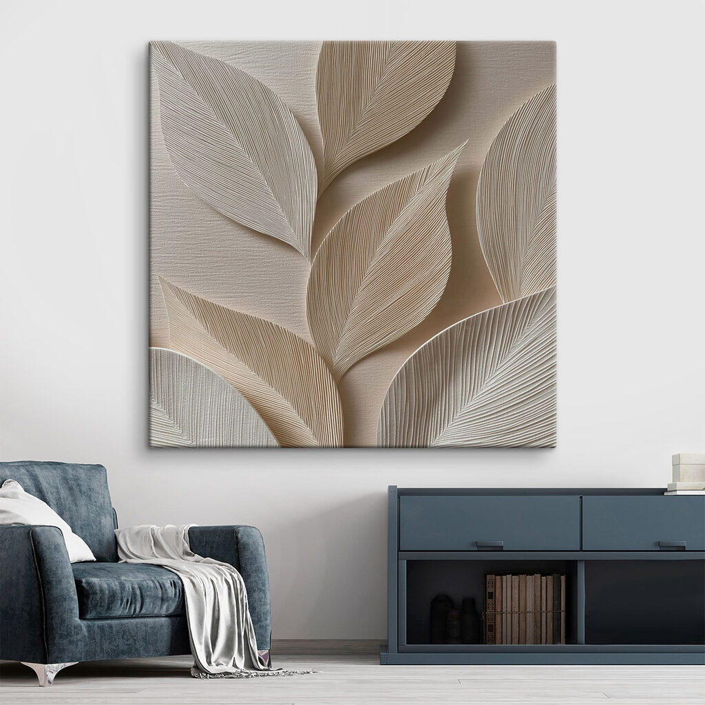Elegant leaf patterns in neutral tones Elegant leaf patterns in neutral tones