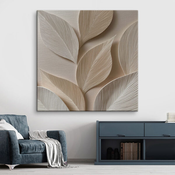 Elegant leaf patterns in neutral tones Elegant leaf patterns in neutral tones