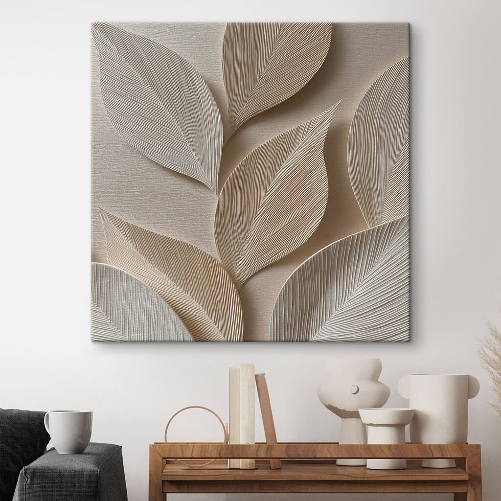 Elegant leaf patterns in neutral tones Elegant leaf patterns in neutral tones