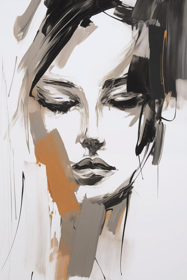 Painting of a woman's face Painting of a woman's face