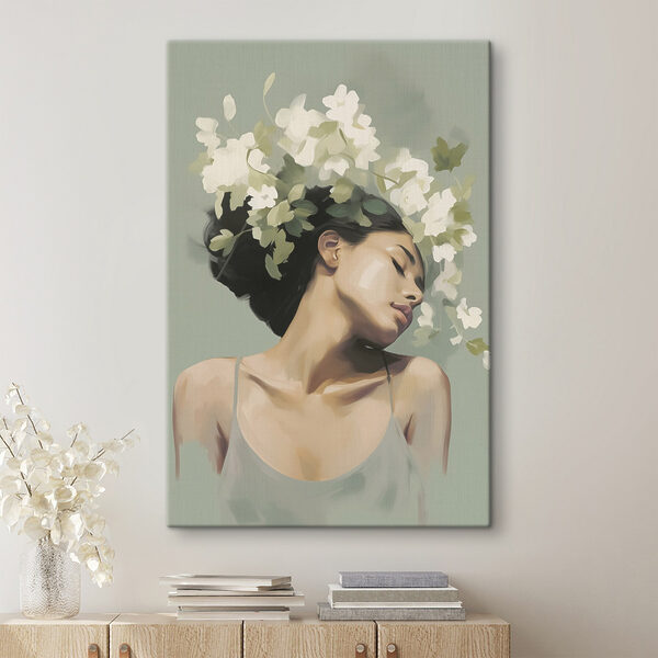 Woman with flowers in her hair Woman with flowers in her hair