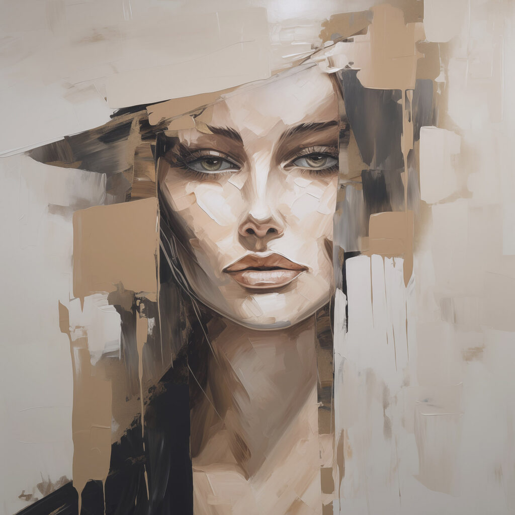 Painting of a woman's face Painting of a woman's face