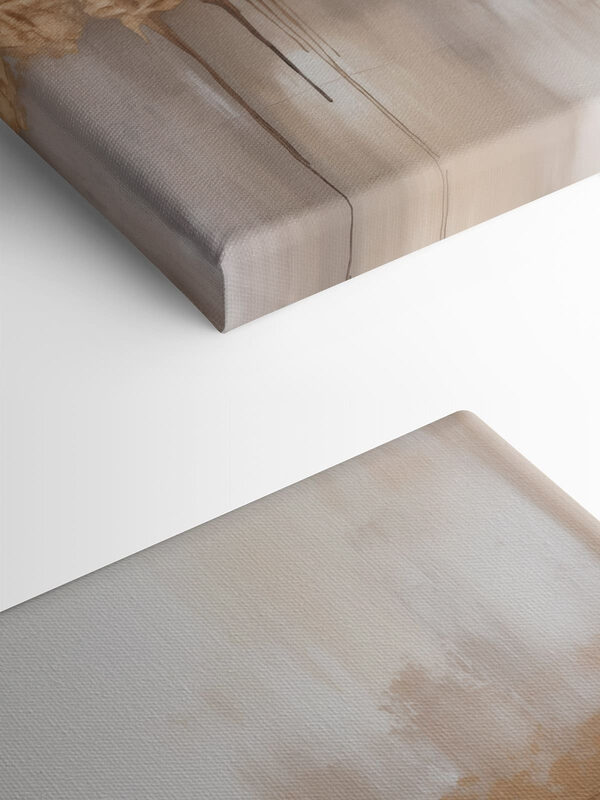 Painting of a white wall with brown paint dripping down