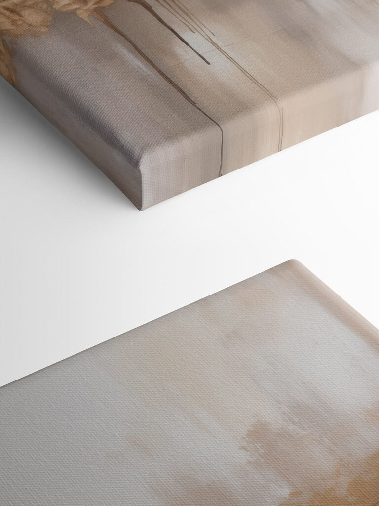 Painting of a white wall with brown paint dripping down