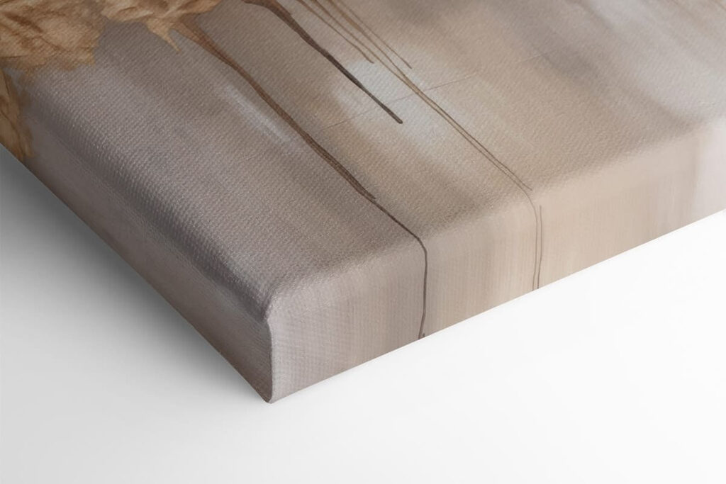 Painting of a white wall with brown paint dripping down