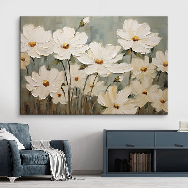 Painting of white flowers