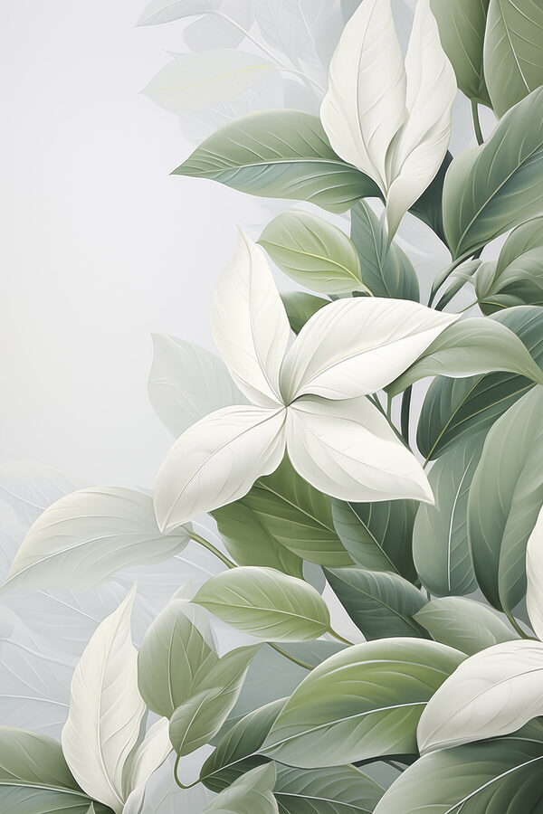 Delicate leaves in soft hues