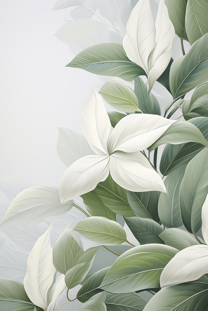 Delicate leaves in soft hues