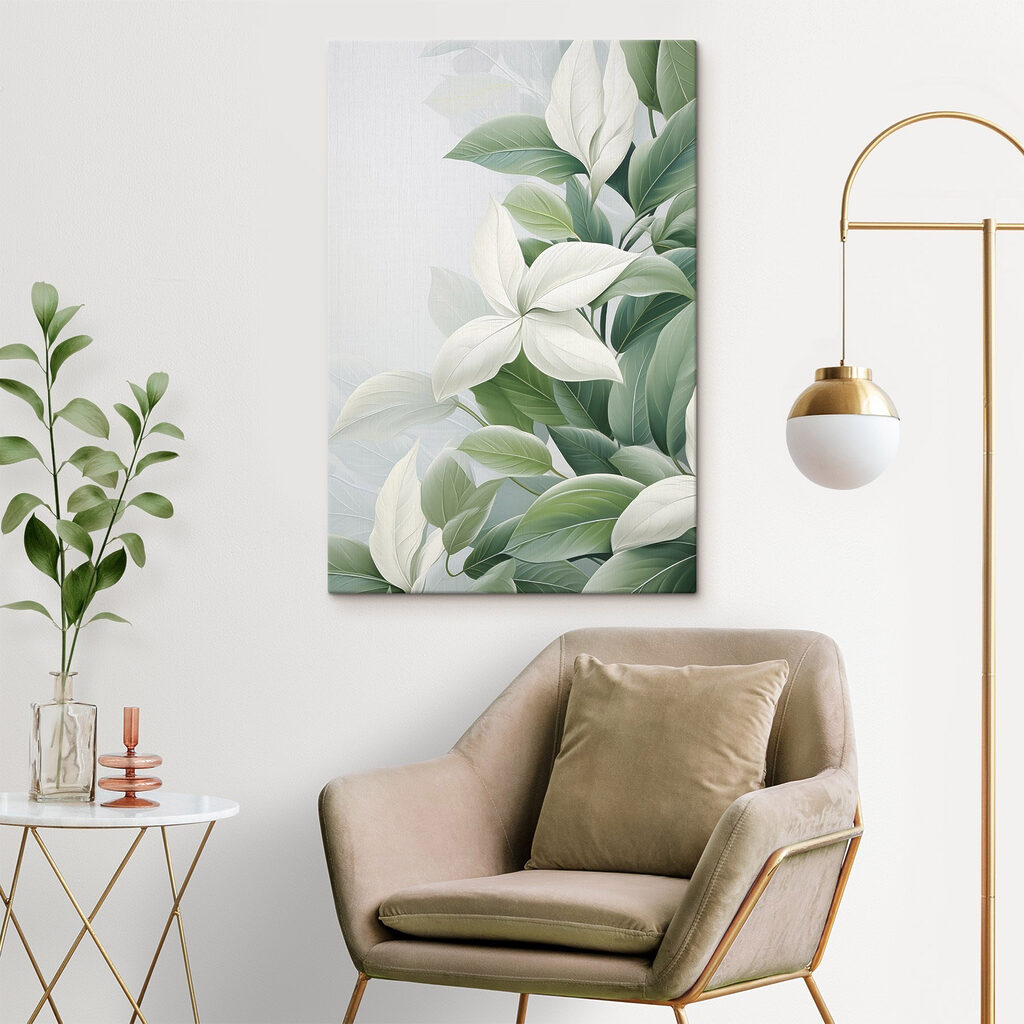 Delicate leaves in soft hues