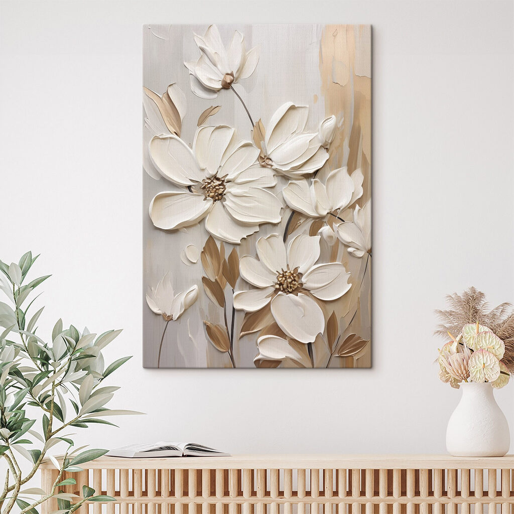 Painting of white flowers Painting of white flowers