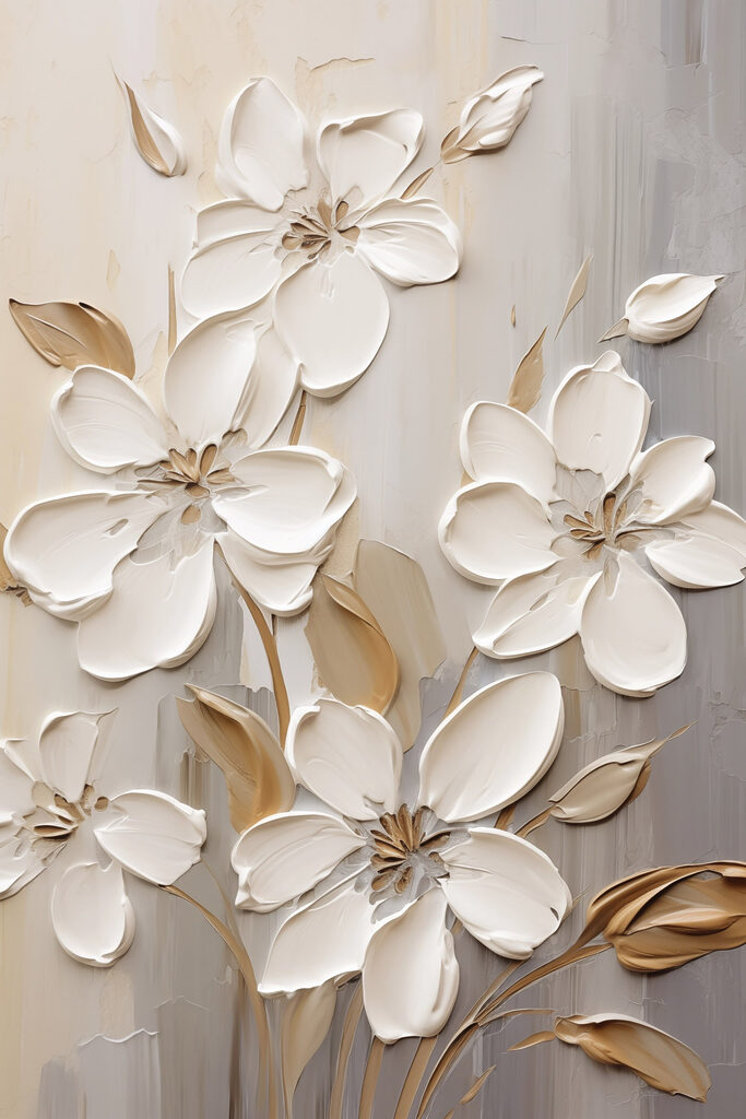 Painting of white flowers