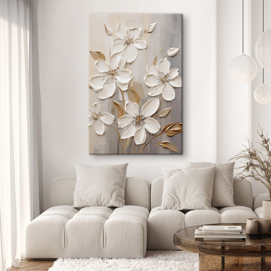 Painting of white flowers