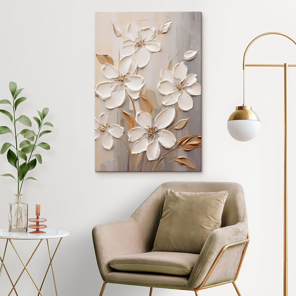 Painting of white flowers