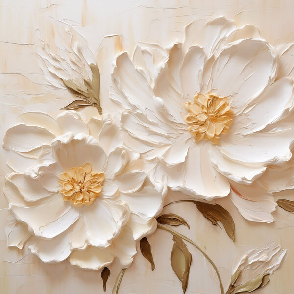 White flowers with leaves