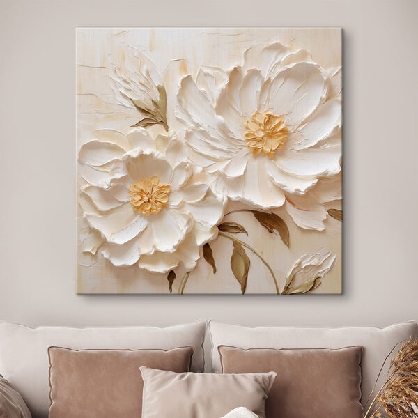 White flowers with leaves