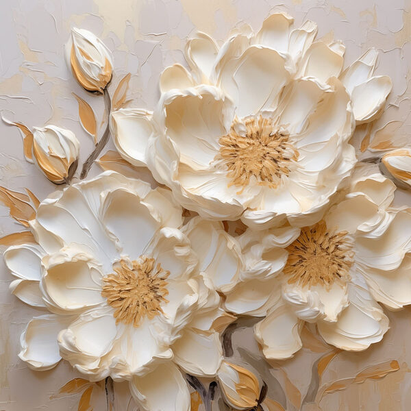 White flowers on a wall White flowers on a wall