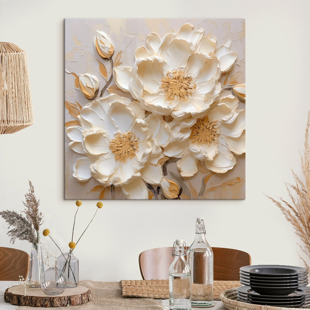 White flowers on a wall White flowers on a wall