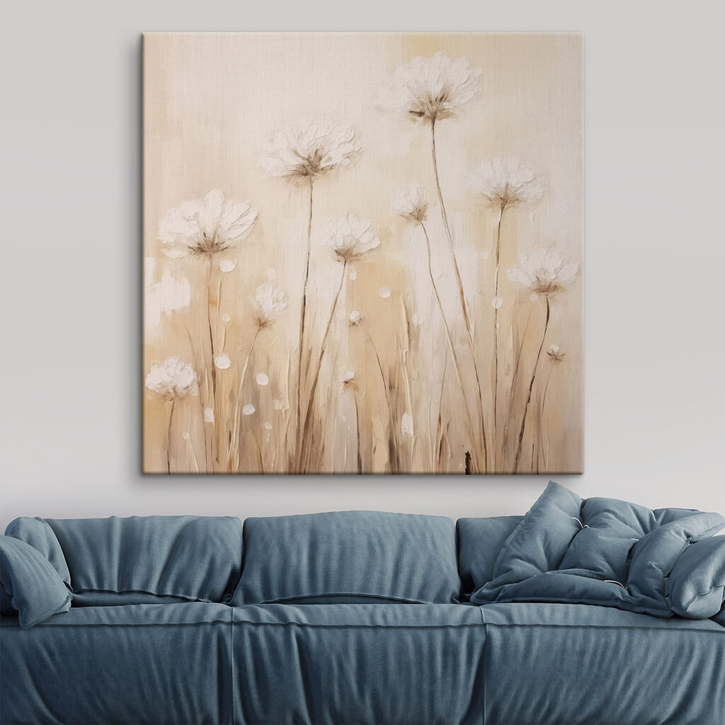Painting of flowers on a wall Painting of flowers on a wall