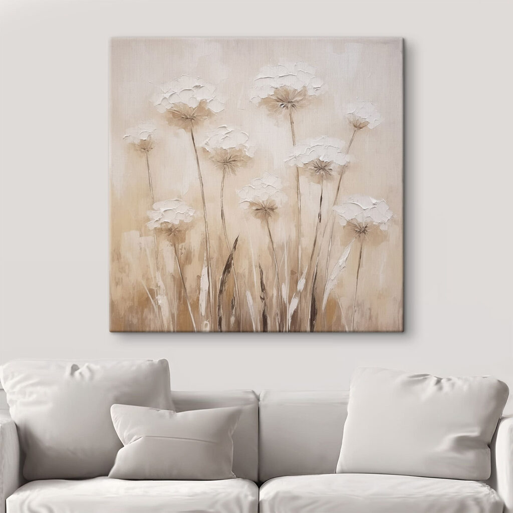 Painting of flowers on a wall