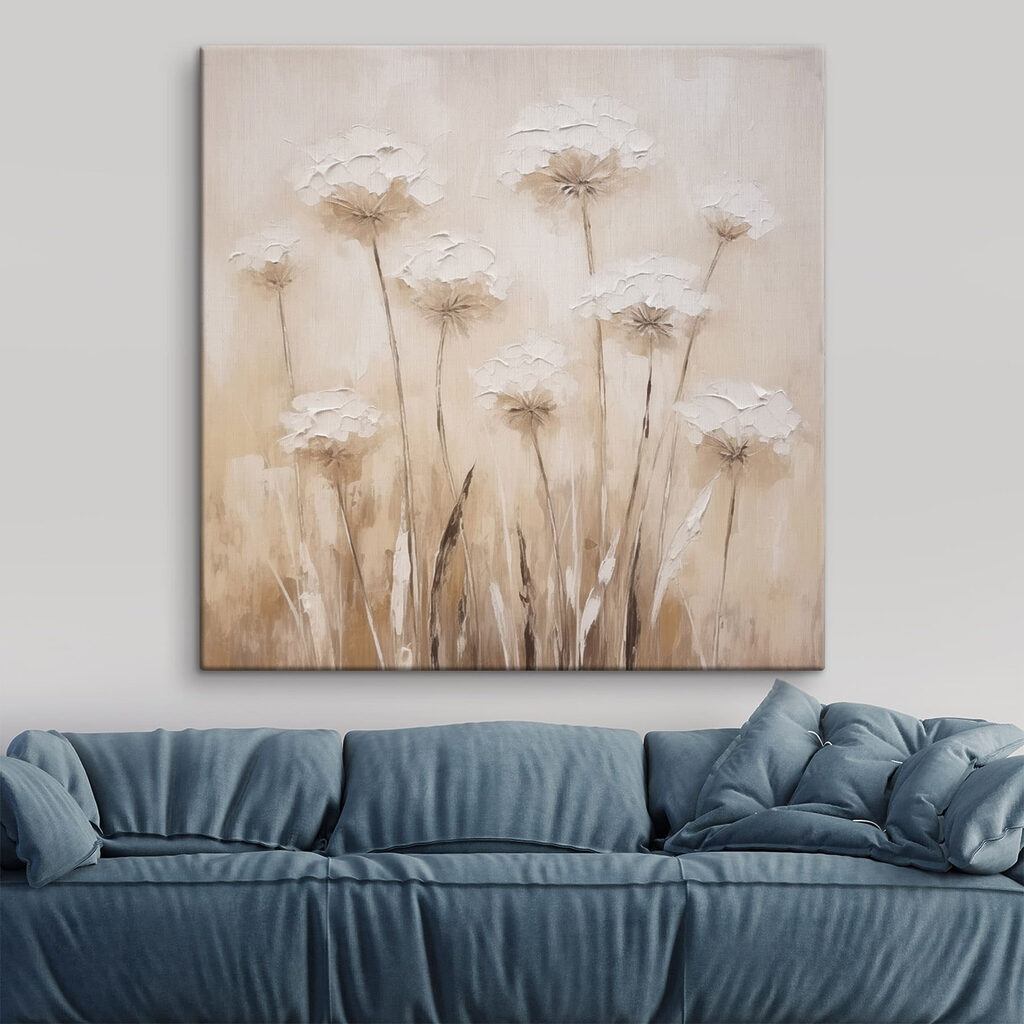 Painting of flowers on a wall
